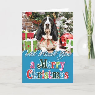 Kerst - Basset Hound - Jasmijn Feestdagen Kaart