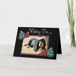 Kerst Basset Hound op Schattigee Kaart w / Candy C