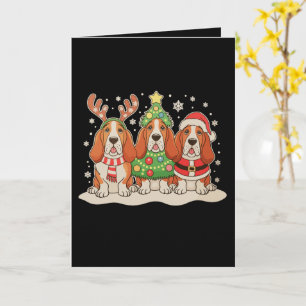 Kerst Basset Hound Sinterklaas Hoed Rendier Hond K Kaart