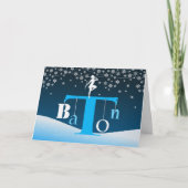 Kerst, Baton Twirling, Baton Letter Tree Art Feestdagen Kaart (Voorkant)