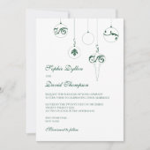Kerst Bauble Ornamenten Winter Groene Bruiloft Kaart (Voorkant)