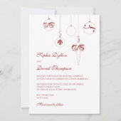 Kerst Bauble Ornamenten Winter Rode bruiloft Kaart (Voorkant)