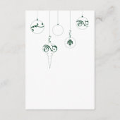 Kerst Bauble Ornamenten Wintergroen Informatiekaartje (Achterkant)