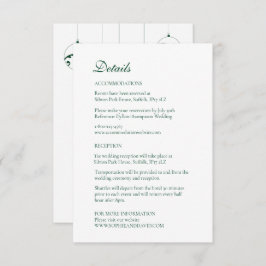 Kerst Bauble Ornamenten Wintergroen Informatiekaartje