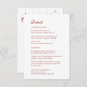 Kerst Bauble Ornamenten Winterrood Informatiekaartje