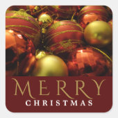 Kerst Baubles Square Sticker (Voorkant)
