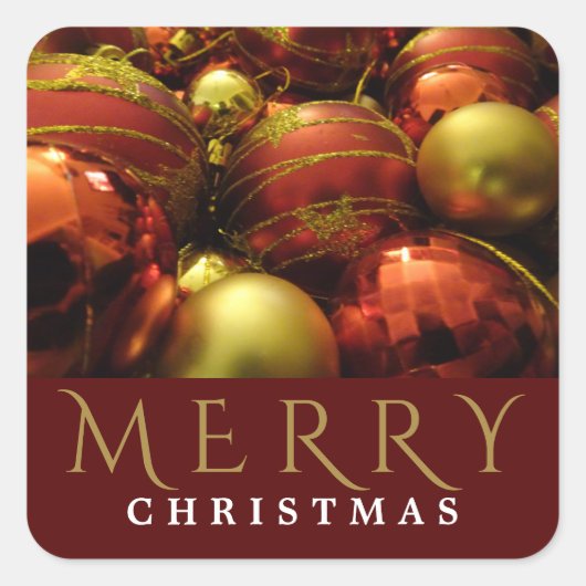 Kerst Baubles Square Sticker (Voorkant)