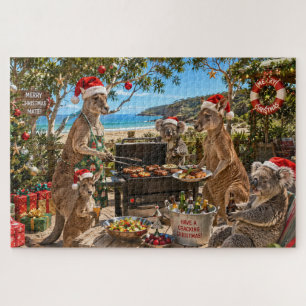 Kerst BBQ aan zee met kangoeroes en koala's Legpuzzel