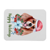 Kerst Beagle Aanpasbare Vakantie Magneet (Horizontaal)
