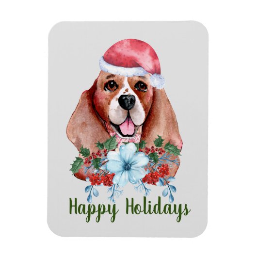Kerst Beagle Aanpasbare Vakantie Magneet (Verticaal)