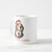 Kerst Beagle Deck de poten Koffiemok (Voorkant links)