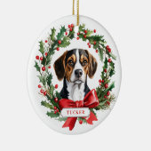 Kerst Beagle Dog Keramische Cirkel Ornament (Rechts)