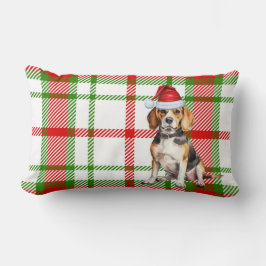 Kerst Beagle Hond Rood Groen Plaid Vakantie Kussen
