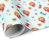 Kerst Beagle Pet Dog Kousen Bells Holly Cadeaupapier (Rol Hoek)
