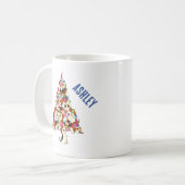 Kerst Beagle Puppy Kerstboom Koffiemok (Voorkant links)