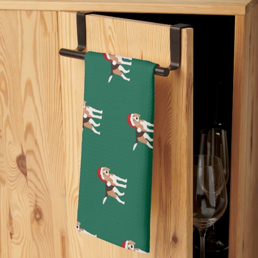 Kerst Beagle Theedoek (Derde Gevouwen)