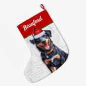 Kerst Beauceron met de naam van de hond Grote Kerstsok (Achterkant (Hangend))