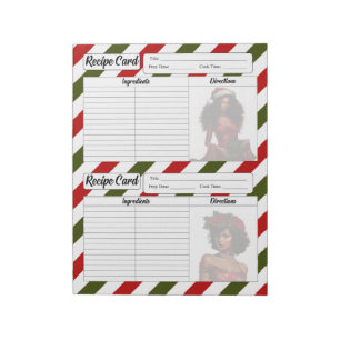 Kerst Beauty Pinup _ Recept Kaarten Notitieblok