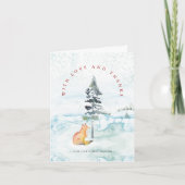 Kerst Bedankt Kaarten Waterverf Fox (Voorkant)