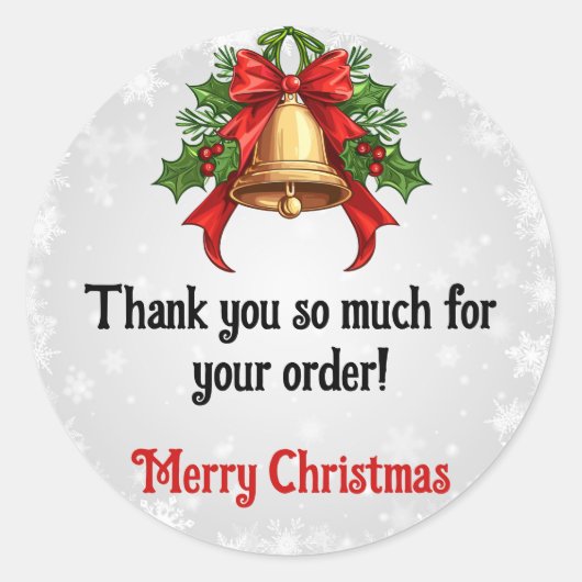 Kerst Bedankt Klant Ronde Sticker (Voorkant)