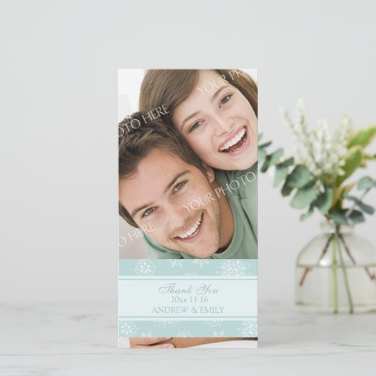 Kerst Bedankt Trouwfotokaarten (Staand voorkant)