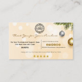 Kerst Bedankt voor uw aankoop met Logo Visitekaartje (Voorkant)