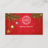 Kerst Bedankt voor uw aankoop met Logo Visitekaartje (Achterkant)