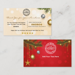 Kerst Bedankt voor uw aankoop met Logo Visitekaartje