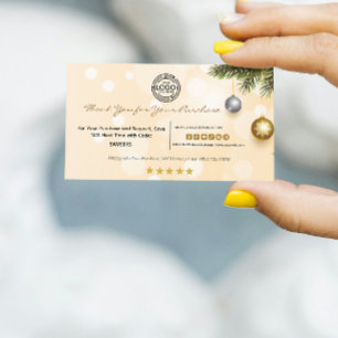 Kerst Bedankt voor uw aankoop met Logo Visitekaartje