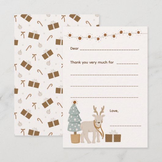 Kerst Bedankt / vul de lege kaart in (Voorkant / Achterkant)