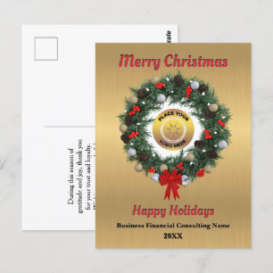 Kerst Bedrijf Logo Feestdagen Wensen Briefkaart