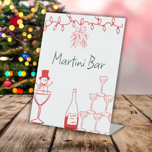 Kerst bedrijfsdoodle-feestbarbord  reclamebord met voetstuk