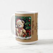 Kerst Beer en Cadeaus  Coffee Mu Koffiemok (Voorkant links)