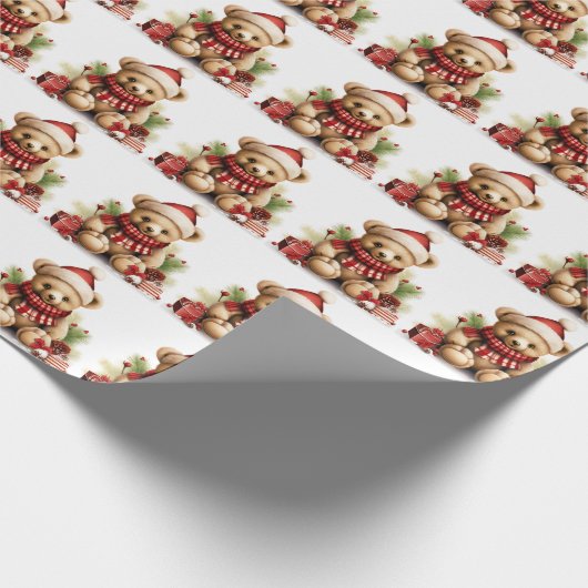 Kerst Beer inpakpapier (Hoek)