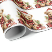 Kerst Beer inpakpapier (Rol Hoek)