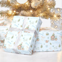 Kerst Beer Jongen Blauw Naam Tekst Kerst