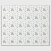 Kerst Beer Jongensnaam Tekst Kerstmis Cadeaupapier (Vlak)