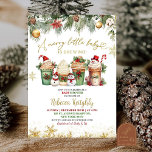 Kerst Beer Meisje Santa Baby shower Kaart<br><div class="desc">Merry Little Baby is Brouwen Douche Uitnodiging,  Kerst Koffie Latte Brouwen Baby shower,  Koffie Bloemen Geslachtsneutraal Baby shower</div>