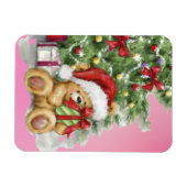 Kerst Beer met Cadeau en Boomdecoratie Magneet (Horizontaal)
