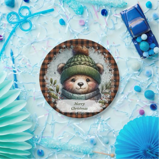 Kerst Beer Papieren Borden Papieren Bordje (Feest)