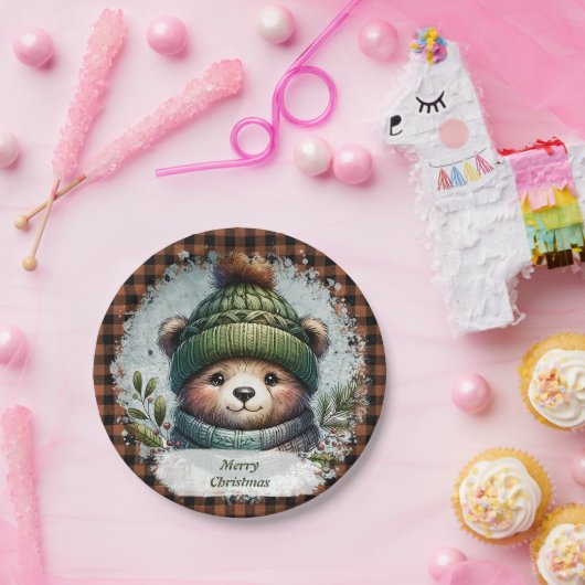 Kerst Beer Papieren Borden Papieren Bordje (Feest)