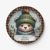 Kerst Beer Papieren Borden Papieren Bordje (Voorkant)