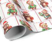 Kerst Beer Plezier Cadeaupapier (Rol Hoek)