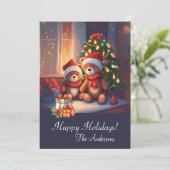 Kerst beer Prettige feestdagen 10, Kaart (Staand voorkant)