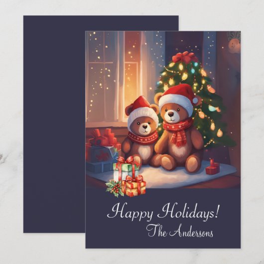 Kerst beer Prettige feestdagen 10, Kaart (Voorkant / Achterkant)