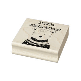 Kerst Beer Rubber Stamp Rubberstempel