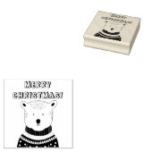 Kerst Beer Rubber Stamp Rubberstempel (Gestempeld)