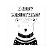 Kerst Beer Rubber Stamp Rubberstempel (Afrduk)