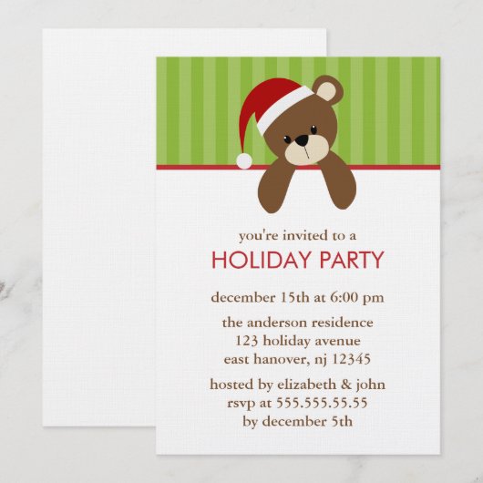 Kerst Beer Uitnodigingen (Voorkant / Achterkant)