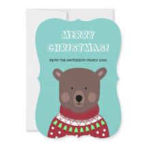 Kerst Beer Vakantie Groet Kaart